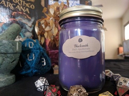 ruffboijuliaburnsides:dnd-apothecary:Added two new candles to the shop! Blacksmith - leather, stainl