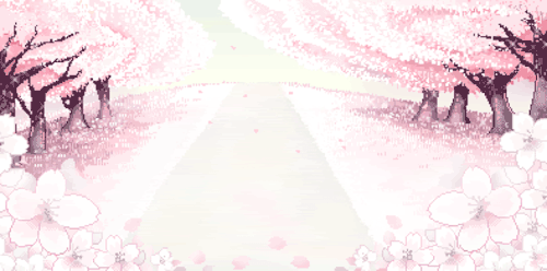 #pixel art#cherry blossom#Japanese#anime#light pink#Notion Banner#gif