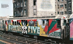 Nyc-Subway-Graffiti:  Lee “Fabulous Five” Wholecar. “For The Members Of Tf5