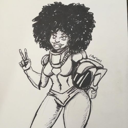 Cadet Sketch #chriscrazyhouse #drawing #sketch #blackwomenart #naturalhair #bighair #bigcurlyhair #b