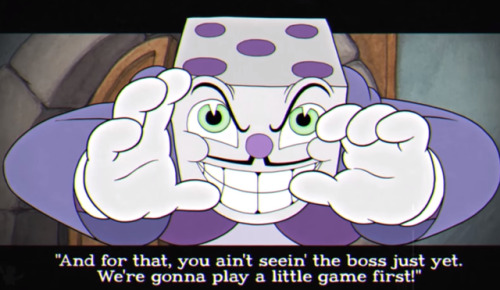 markwing-davey:King Dice’s appearances (excluding his final battle) in Cuphead (2017)