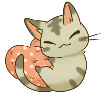 a greyish-brown tabby cat holding a heartshaped pillow, they are curled around it, they are smiling and their eyes are closed, they look like they are sleeping