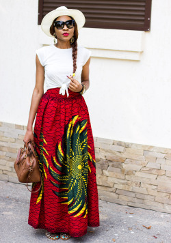 ecstasymodels:  Ankara Full Maxi SkirtI’ve been obsessed with these long Ankara full skirt styles so i decided  to try one myself. Technically, this skirt is a dress but since i  didn’t have the skirt but i had an old dress i wasn’t wearing which