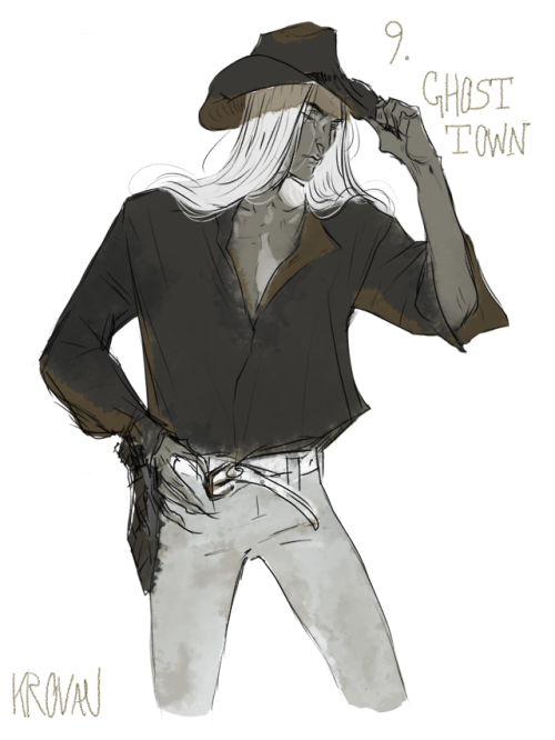 #Yeehawgust Day 9: Ghost Town (drag for a surprise)Necromancer Cowboy AU