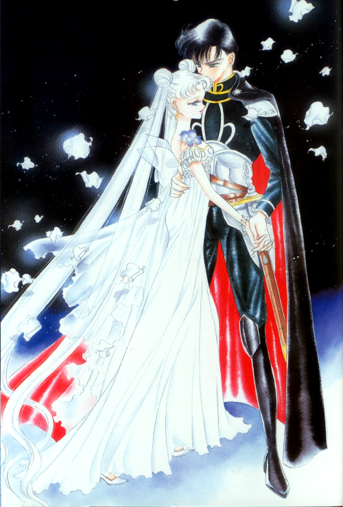 sailorfailures:Naoko Takeuchi ✖ Black BackgroundsIt’s common for magical girls to be pictured agains
