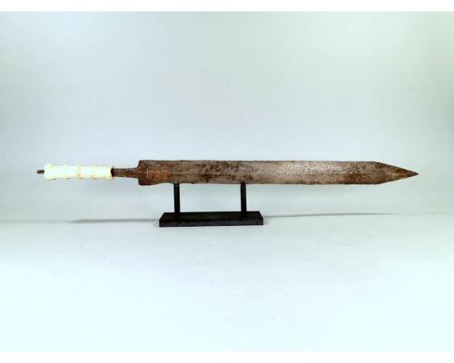 peashooter85: Roman gladius with gold inlaid blade depicting the god Mars and goddess Victoria, circ