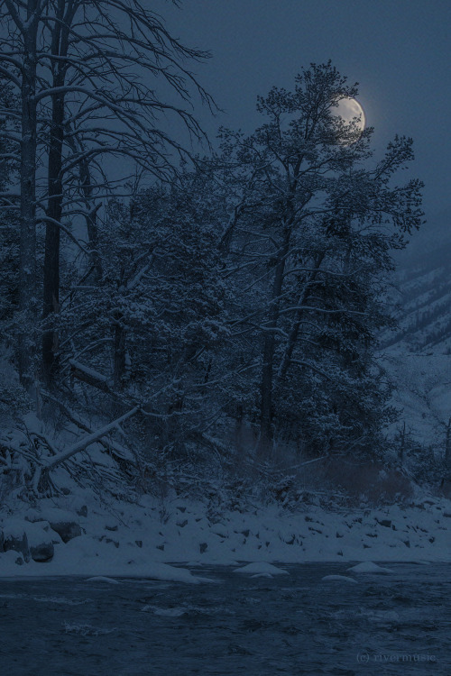 Riverwindphotography:  Blue Moon, Winter River: © Riverwindphotography, January