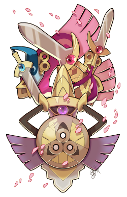 Temporaryglitch:  Three Of My Favorite Pokemon…Though Doublade Is My Absolute Favorite.