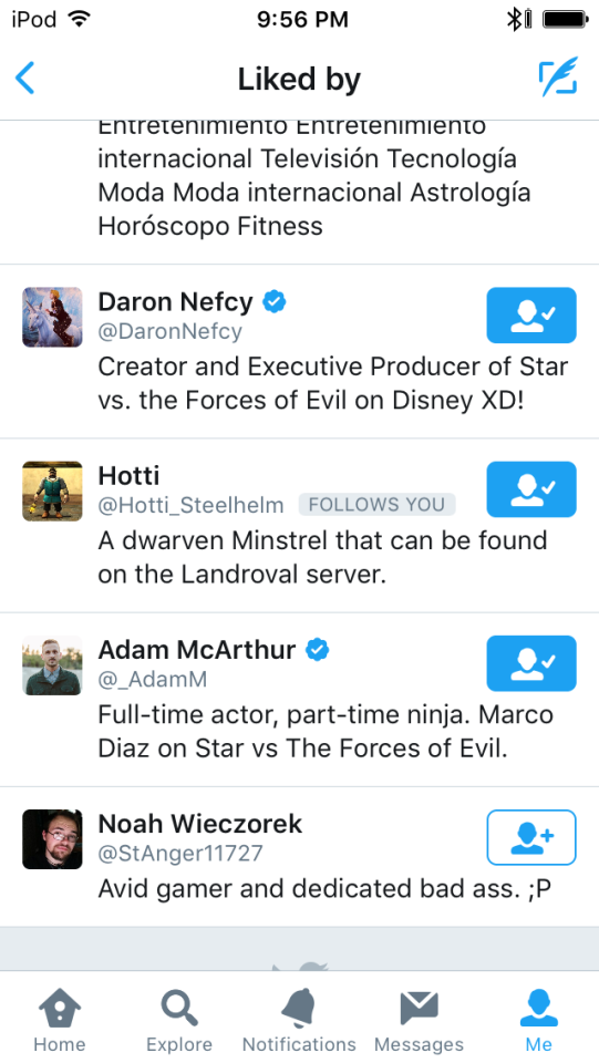 OMG!! Adam McArthur AND Daron Nefcy Both Favorited My Recent Tweet!!