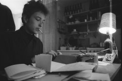 1966dylan:  Bob Dylan, 1964. Typing up a