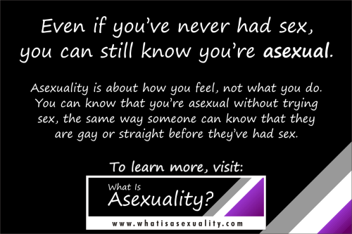 Even if you&rsquo;ve never had sex, you can still know you&rsquo;re asexual.To learn more, v