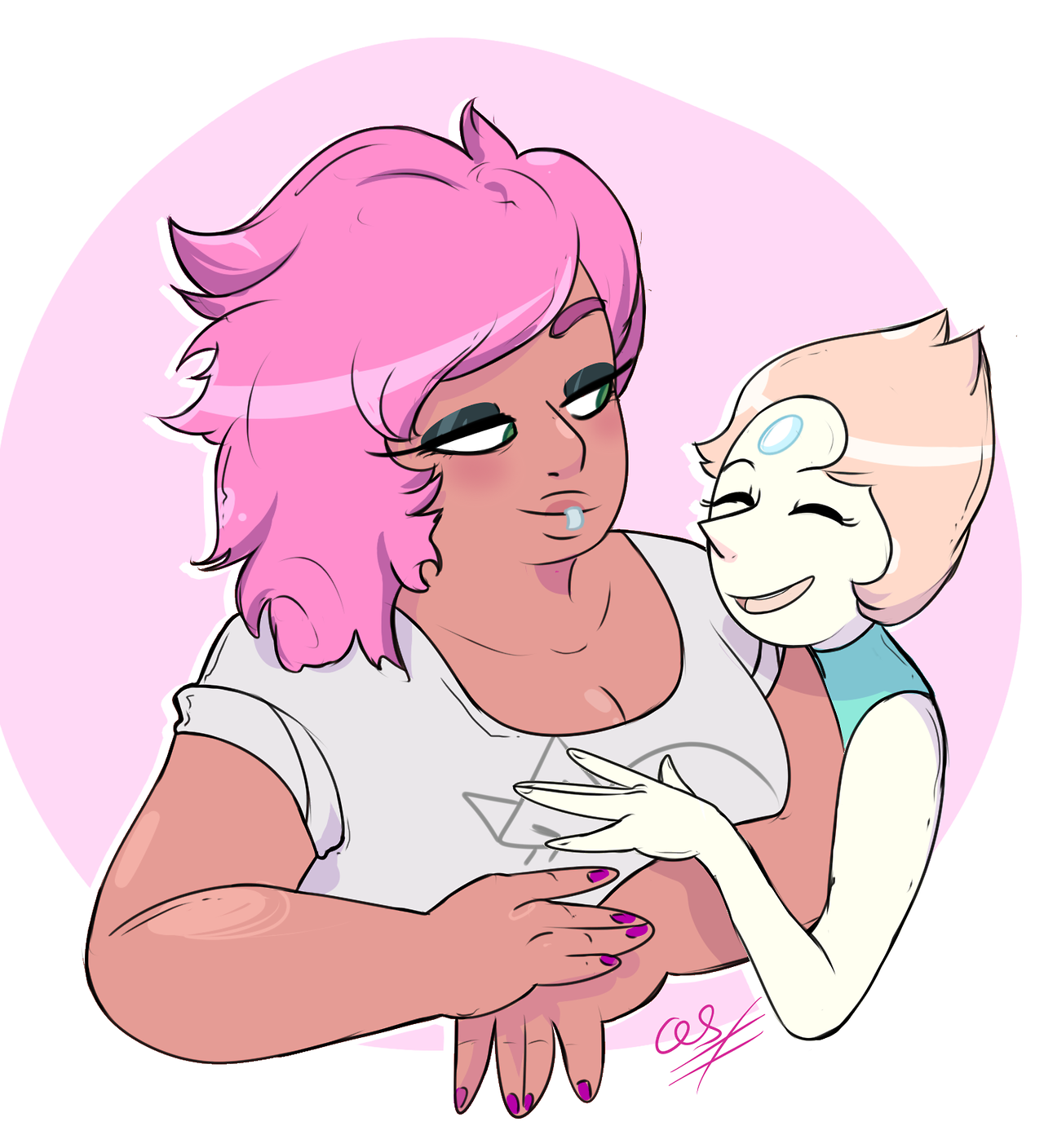 qs-art:*waiting patiently for mystery girl to return and for pearl to get the loving