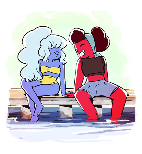 caboodledoodles:  I needed to unwind after this day so I drew tiny queer space-rocks enjoying the summer