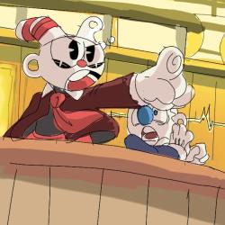 moochi-mirchancey:Cuphead x ace attorney