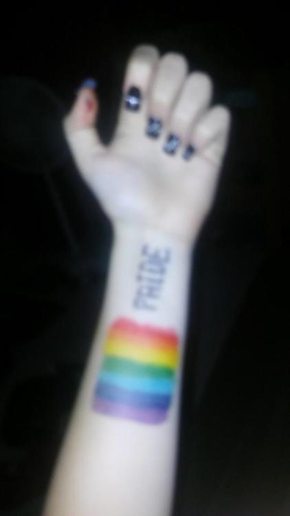 Showing my support for Orlando (the rainbow is where I used to cut myself. 230+ days clean, and yes I have Arctic Monkeys nails)