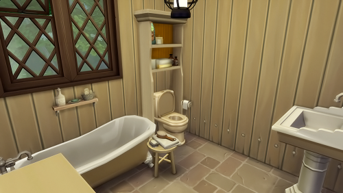 There’s also a small bathroom on the main floor.Upstairs in the barn’s loft area is Clover’s bedroom