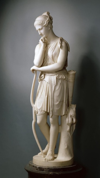 hildegardavon:  Emil Wolff, 1802-1879 Diana resting after hunting, n/d, marble, 150 cm Hermitage Mus