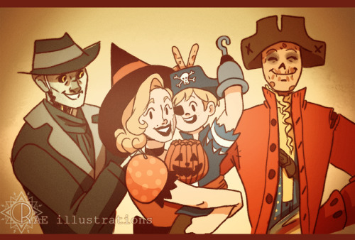 prinnydraws: Happy Halloween everyone!Sometimes a family is just a de-thawed mom, a piece of beef je