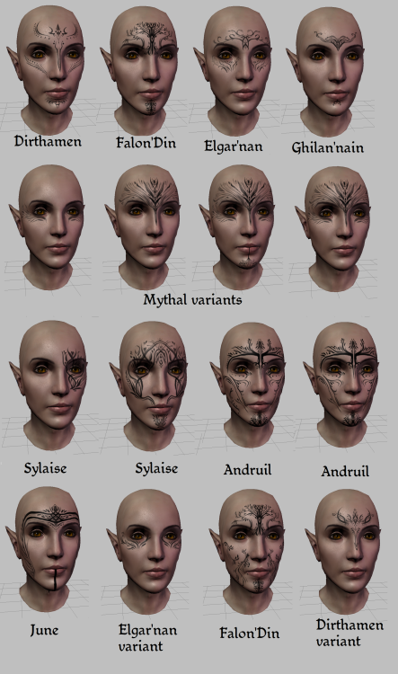 Tropelicious Kurbits Vallaslin for Origins Elves by Commanderstrawberry 30+ new dalish elf tattoo va