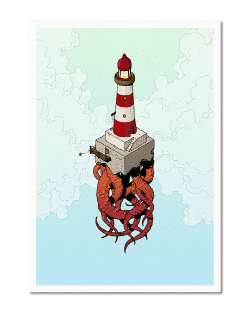 Innsmouth Lights - Colour prints.Protecting the gravitationally challenged shores of Innsmouth, are 