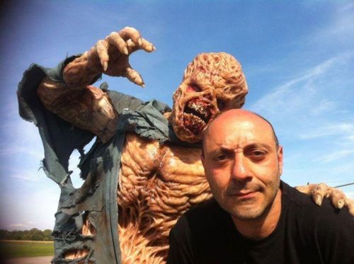 Italian FX artist  Carlo Diamantini with one of his creations. #MonsterSuitMonday