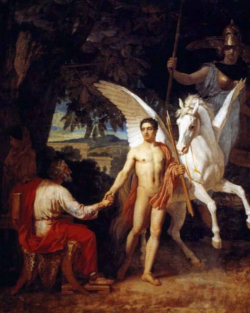 aphroditepandemos: Bellerophon leaving to fight the Chimaera ~ 1829 Alexander Adreyevich Ivanov