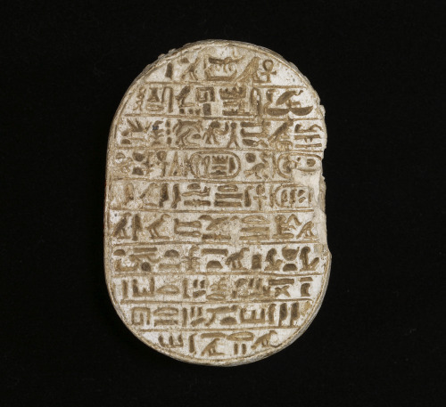 Commemorative scarab (steatite) of the 18th Dynasty pharaoh Amenhotep III, with a hieroglyphic inscr