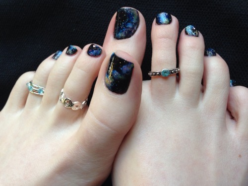 My Galaxy Toes! I actually took a few shots with my &ldquo;good&rdquo; camera, but I like th