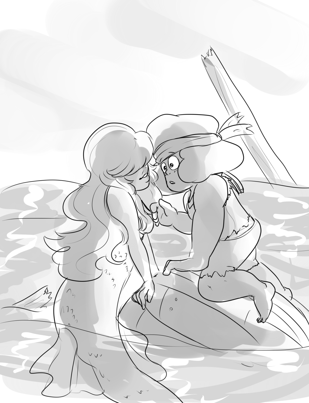 AU in which Sapphire is a Siren and caused Sailor Ruby’s ship to go down but Sapphire