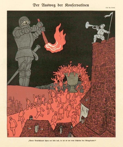 Satirical illustration by Thomas Theodor Heine for Simplicissimus, 1910.