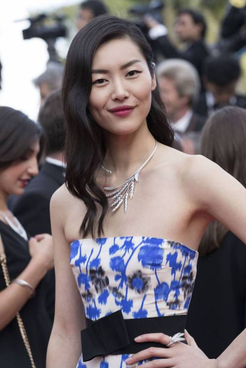 LIU WEN wearing GIAMBATTISTA VALLI SPRING 2014 COUTURE at the CANNES FILM FESTIVAL PREMIERE of THE U