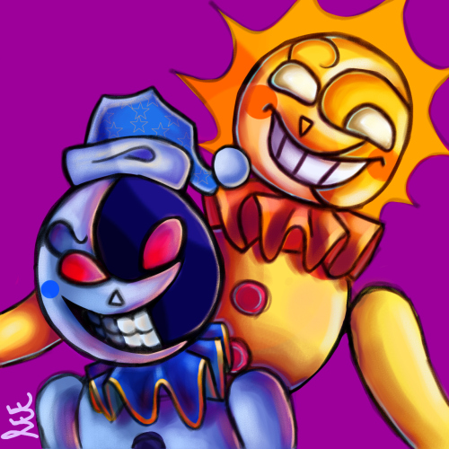I finally drew these guys! I love their designs, but drawing them was an absolute NIGHTMARE!! #fnaf#fnaf sb#sb#security breach#moondrop#sunrise#sun animatronic#moon animatronic #sun and moon #art#fnaf art#fnaf fanart#fanart#digital art#illustration