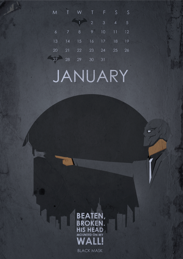 thecyberwolf:  Batman: Gotham’s Most Wanted - 2014 Calendar (Part 1) by Abdudavids -