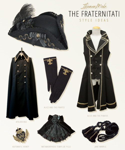 We went a bit darker with this tricorn, The Fraternitati. Elegant details in gold make a statement o