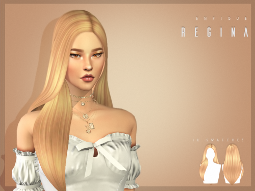 [EnriqueS4] Regina HairstyleNew Mesh Maxis MatchAll LodsBase Game CompatibleWork with hatsInclude Fl
