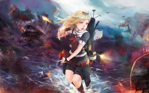 Yuudachi Kai Ni (Shiratsuyu Class Destroyer)Kantai Collection wallpaper here