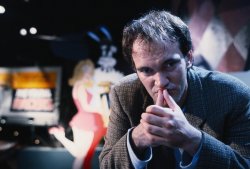 class-of-nuke-em-high:  Quentin Tarantino on the set of Pulp Fiction 