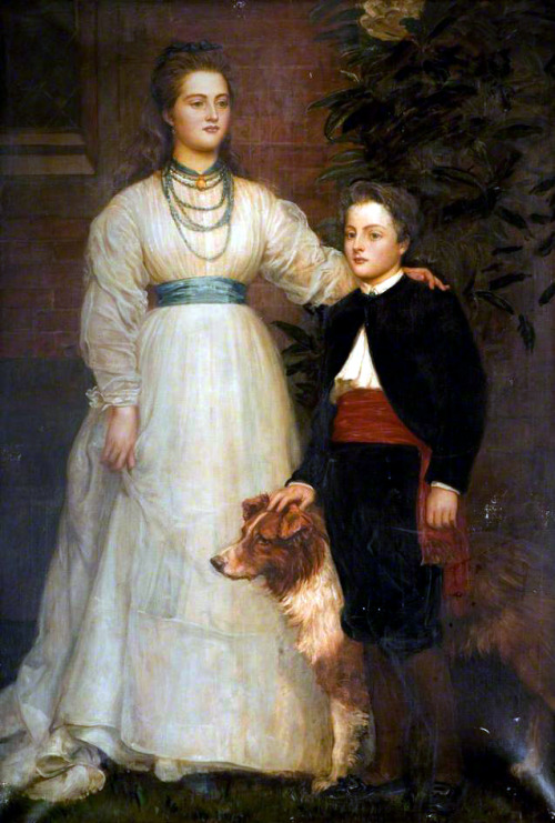 Portrait of Theresa Susey Helen Talbot, Later Marchioness of Londonderry and her son Charles Henry J