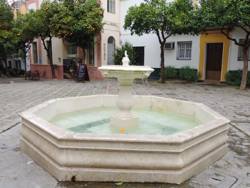 Fuente, Plaza Dona Elvira, Juderia, Sevilla, 2016.