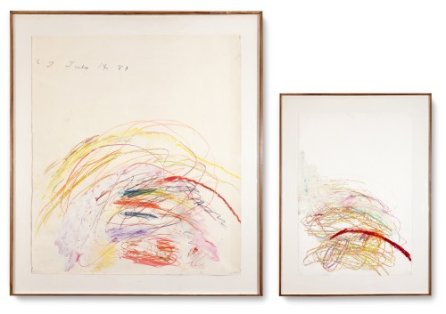 tableofmine:Cy TwomblyThe USA, 1928-2011Untitled, July 14, 1981Oil, wax crayon and pencil on paperLe