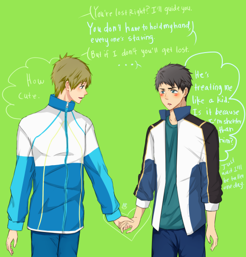 applepiedawn: Oh how the roles have reversed. Don’t ask why Makoto is wearing Sousuke’s shirt cause 