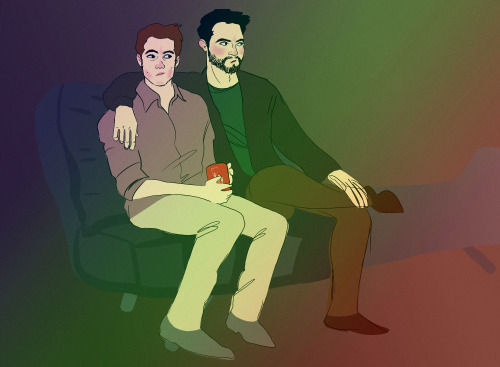 lavenderek: talking shit at a party. inspired by this very old art
