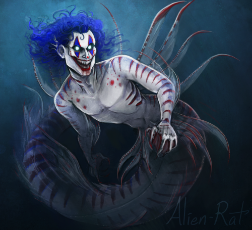 alienrat-art:Rufo the clown as a mermaid for @pennytrash!Also on my Twitter