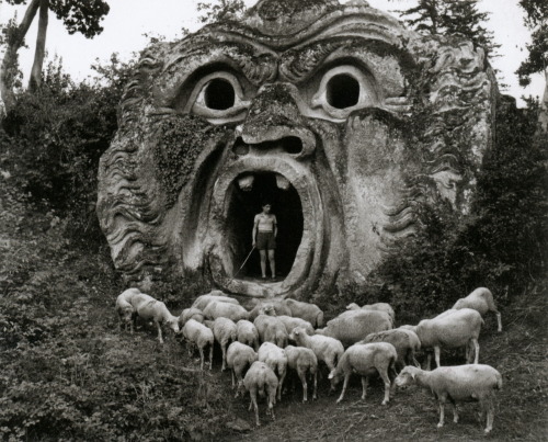 wrappedallinwoe:last-picture-show:Herbert List, Grotesque Figure, Park of Palazzo Orsini, Bomarzo, I