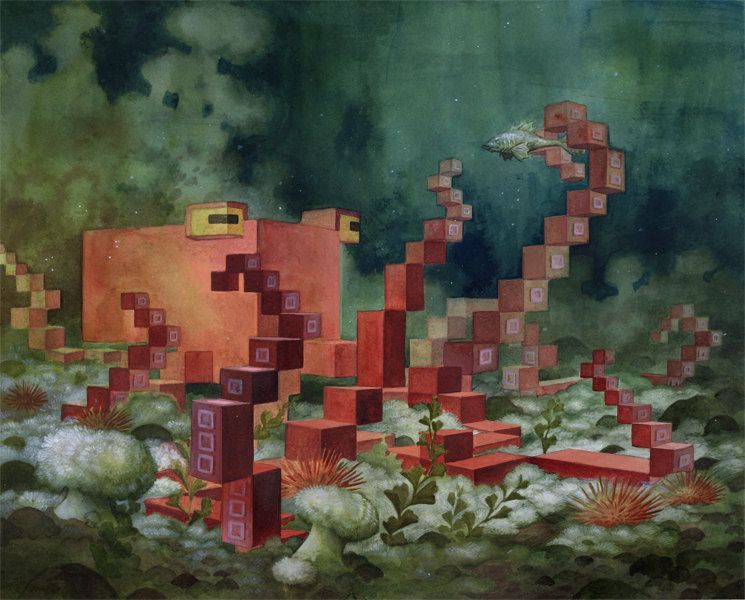 unknowneditors:  Paintings from the Pixel animal series, by Laura Bifano. Be sure