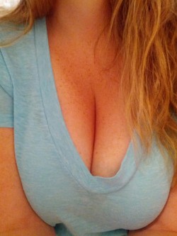 married-horny-couple:  Today’s Sunday funday cleavage. 