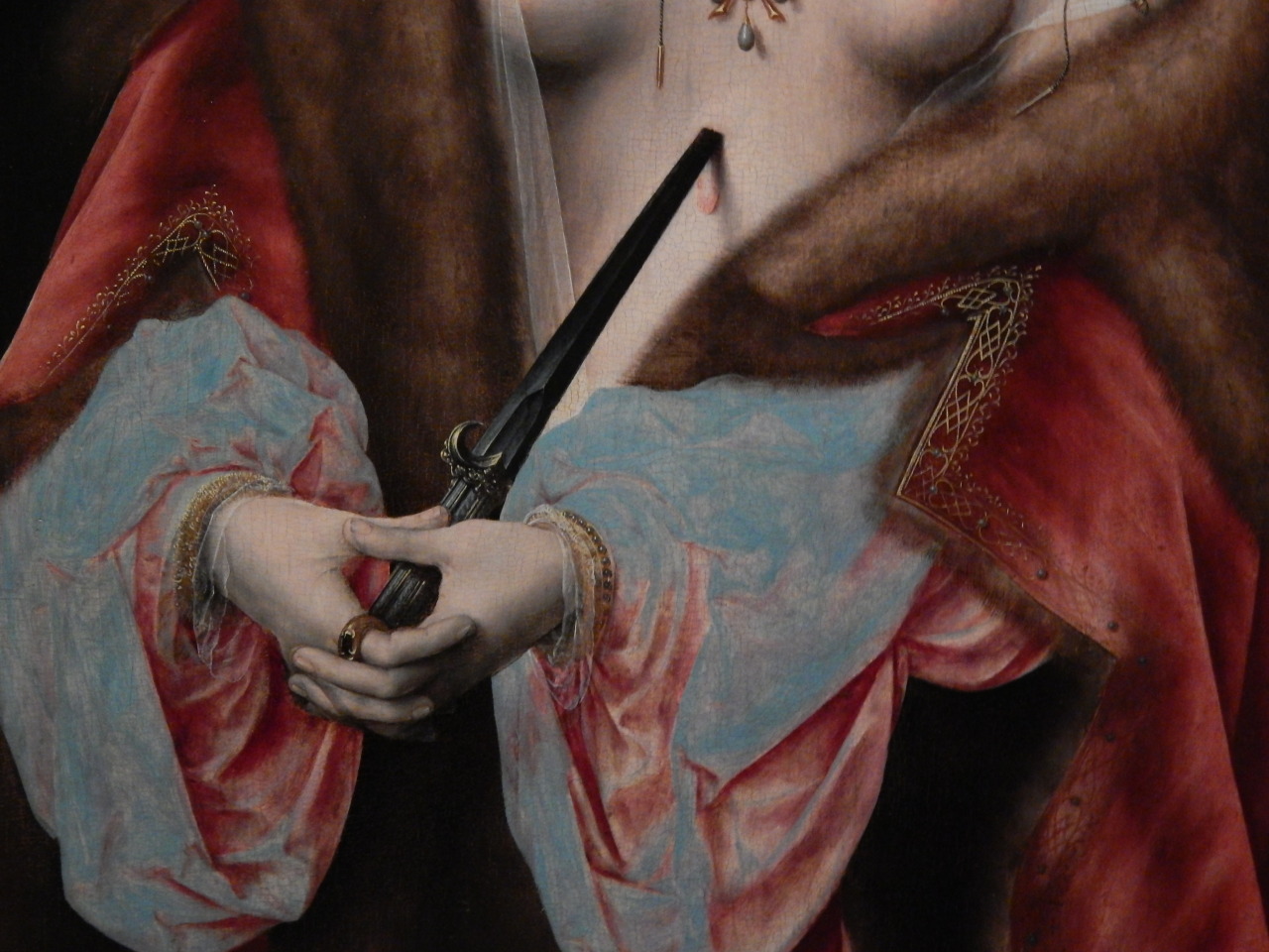 gorettmisstag: Joos van Cleeve - The suicide of Lucretia, detail, 1520-1525 