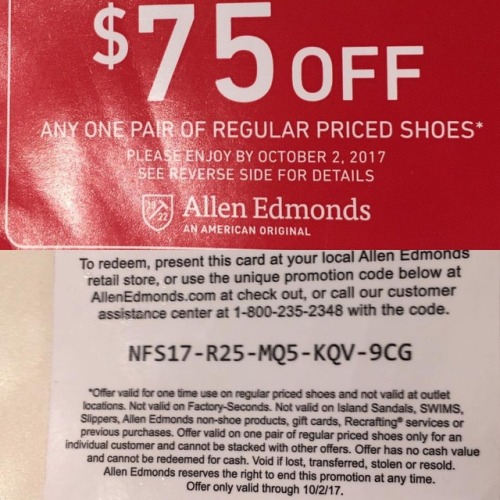 Anyone in the market for new Allen Edmonds? Perhaps someone could use the code #allenedmonds #merica