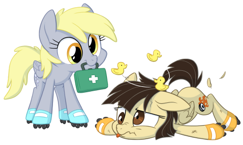 mylittlepretender:  Hell on Wheels by *Equestria-Prevails  Dawww! x3 <3