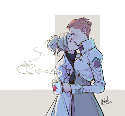 ohnoafterlaughs:  “Dr. Ziegler, here’s your cof-”“Thanks”“…” Oh my god, just, let me do something soft for the Moicy week 